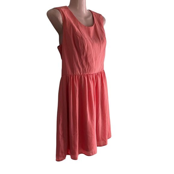 Forever 21 Dress Womens Medium Pink Sleeveless Fit Flare Open Back Lined Party - Picture 2 of 8